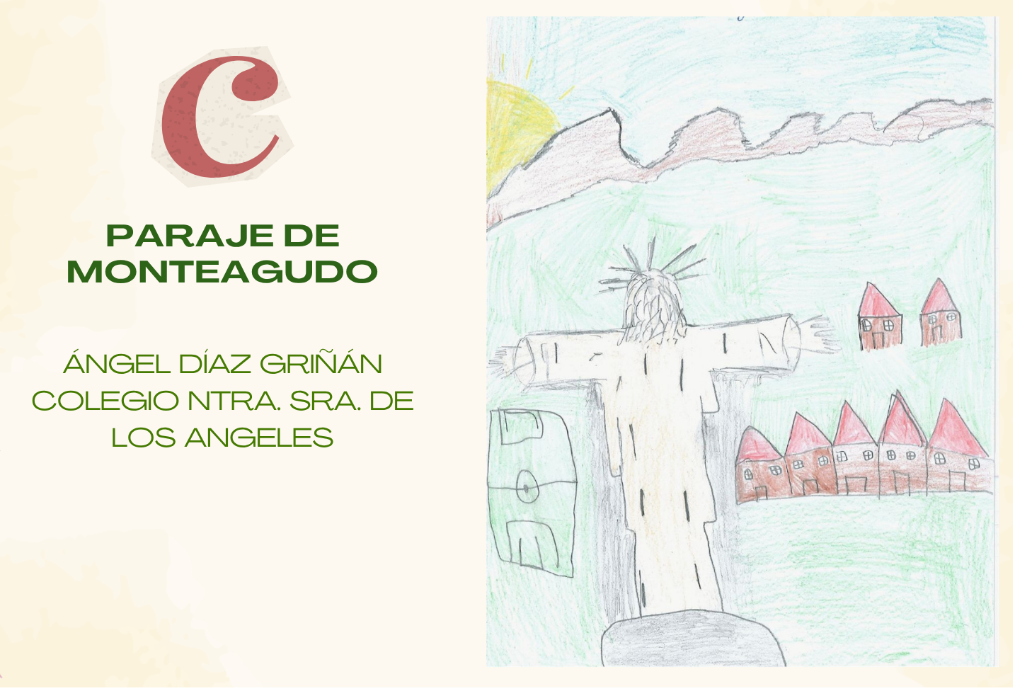 Dibujo «Paraje de Monteagudo» de Ángel Díaz Griñán, categoría C