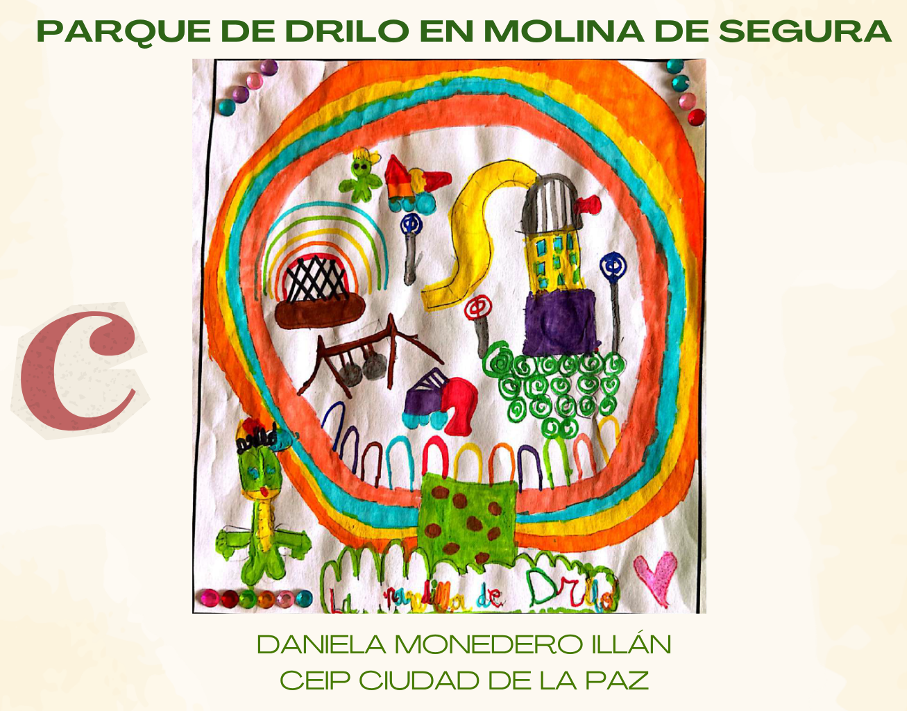 Dibujo «Parque de Drilo en Molina de Segura» de Daniela Monedero Illán, categoría C