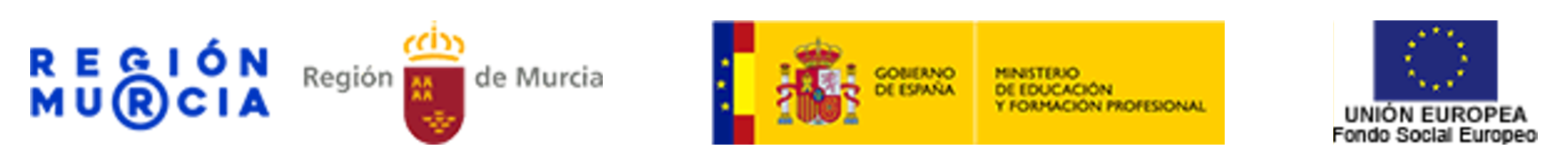 Cofinanciado: Región de Murcia, Gobierno de España y Unión Europea (Fondo Social Europeo)