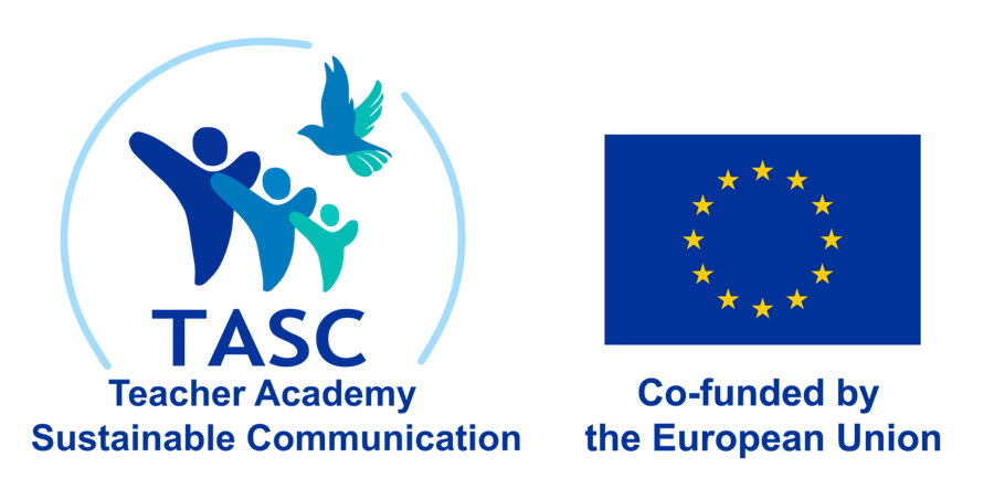 Logotipo de TASC, Teacher Academy Sustainable Communication, cofinanciado por la Uni&oacute;n Europea